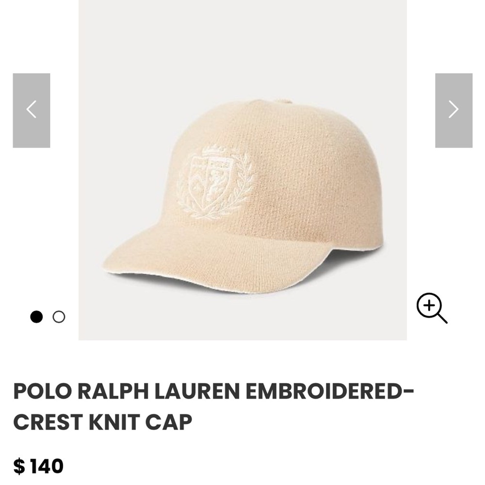 Polo by Ralph Lauren Beige Embroidered Crest Cap
